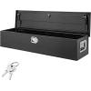 imageVEVOR Heavy Duty Aluminum Truck Bed Tool Box Diamond Plate Tool Box with Side Handle and Lock Keys Storage Tool Box Chest Box Organizer for Pickup Truck Bed RV Trailer 30quotx13quotx96quot SilverBlack