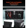 imageVEVOR Heavy Duty Aluminum Truck Bed Tool Box Diamond Plate Tool Box with Side Handle and Lock Keys Storage Tool Box Chest Box Organizer for Pickup Truck Bed RV Trailer 30quotx13quotx96quot SilverBlack