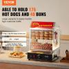 imageVEVOR Hot Dog Steamer 285QT 2Tier Hot Dog Hut Steamer 86185 Temperature Control Electric Bun Warmer with Tempered Glass Slide Doors Partition Plate Tong Stainless Steel for Hot Dogs ampamp Buns