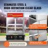 imageVEVOR Hot Dog Steamer 285QT 2Tier Hot Dog Hut Steamer 86185 Temperature Control Electric Bun Warmer with Tempered Glass Slide Doors Partition Plate Tong Stainless Steel for Hot Dogs ampamp Buns