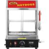 imageVEVOR Hot Dog Steamer 285QT 2Tier Hot Dog Hut Steamer 86185 Temperature Control Electric Bun Warmer with Tempered Glass Slide Doors Partition Plate Tong Stainless Steel for Hot Dogs ampamp Buns