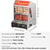 imageVEVOR Hot Dog Steamer 285QT 2Tier Hot Dog Hut Steamer 86185 Temperature Control Electric Bun Warmer with Tempered Glass Slide Doors Partition Plate Tong Stainless Steel for Hot Dogs ampamp Buns