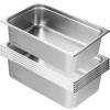 imageVEVOR Hotel Pans Full Size 25 Inch Deep Steam Table Pans 6 Pack08mm Thick Stainless Steel Hotel Pan Anti Jam Steam Table Pan for Home Party Restaurant Hotel Buffet6 Deep 6 PackThickened