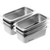imageVEVOR Hotel Pans Full Size 25 Inch Deep Steam Table Pans 6 Pack08mm Thick Stainless Steel Hotel Pan Anti Jam Steam Table Pan for Home Party Restaurant Hotel Buffet4 Deep 6 PackThickened