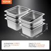 imageVEVOR Hotel Pans Full Size 25 Inch Deep Steam Table Pans 6 Pack08mm Thick Stainless Steel Hotel Pan Anti Jam Steam Table Pan for Home Party Restaurant Hotel Buffet6 Deep 6 PackThickened