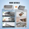 imageVEVOR Hotel Pans Full Size 25 Inch Deep Steam Table Pans 6 Pack08mm Thick Stainless Steel Hotel Pan Anti Jam Steam Table Pan for Home Party Restaurant Hotel Buffet4 Deep 6 PackThickened