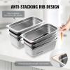 imageVEVOR Hotel Pans Full Size 25 Inch Deep Steam Table Pans 6 Pack08mm Thick Stainless Steel Hotel Pan Anti Jam Steam Table Pan for Home Party Restaurant Hotel Buffet4 Deep 6 PackThickened