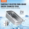 imageVEVOR Hotel Pans Full Size 25 Inch Deep Steam Table Pans 6 Pack08mm Thick Stainless Steel Hotel Pan Anti Jam Steam Table Pan for Home Party Restaurant Hotel Buffet4 Deep 6 PackThickened