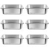 imageVEVOR Hotel Pans Full Size 25 Inch Deep Steam Table Pans 6 Pack08mm Thick Stainless Steel Hotel Pan Anti Jam Steam Table Pan for Home Party Restaurant Hotel Buffet4 deep