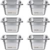 imageVEVOR Hotel Pans Full Size 25 Inch Deep Steam Table Pans 6 Pack08mm Thick Stainless Steel Hotel Pan Anti Jam Steam Table Pan for Home Party Restaurant Hotel Buffet4 deep