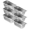 imageVEVOR Hotel Pans Full Size 25 Inch Deep Steam Table Pans 6 Pack08mm Thick Stainless Steel Hotel Pan Anti Jam Steam Table Pan for Home Party Restaurant Hotel Buffet4 Deep 6 PackThickened