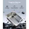 imageVEVOR Hotel Pans Full Size 25 Inch Deep Steam Table Pans 6 Pack08mm Thick Stainless Steel Hotel Pan Anti Jam Steam Table Pan for Home Party Restaurant Hotel Buffet4 deep
