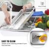 imageVEVOR Hotel Pans Full Size 25 Inch Deep Steam Table Pans 6 Pack08mm Thick Stainless Steel Hotel Pan Anti Jam Steam Table Pan for Home Party Restaurant Hotel Buffet25 Deep 6 Pack