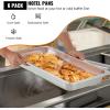 imageVEVOR Hotel Pans Full Size 25 Inch Deep Steam Table Pans 6 Pack08mm Thick Stainless Steel Hotel Pan Anti Jam Steam Table Pan for Home Party Restaurant Hotel Buffet25 Deep 6 Pack