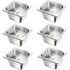imageVEVOR Hotel Pans Full Size 25 Inch Deep Steam Table Pans 6 Pack08mm Thick Stainless Steel Hotel Pan Anti Jam Steam Table Pan for Home Party Restaurant Hotel Buffet4 deep