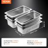 imageVEVOR Hotel Pans Full Size 25 Inch Deep Steam Table Pans 6 Pack08mm Thick Stainless Steel Hotel Pan Anti Jam Steam Table Pan for Home Party Restaurant Hotel Buffet4 Deep 6 PackThickened
