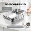 imageVEVOR Hotel Pans Full Size 25 Inch Deep Steam Table Pans 6 Pack08mm Thick Stainless Steel Hotel Pan Anti Jam Steam Table Pan for Home Party Restaurant Hotel Buffet4 Deep 6 PackThickened