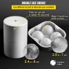 imageVEVOR Ice Ball Press Kit Anodized 7075 Aluminum wSilicone Moulds Large Mat Stainless Steel Tong ampamp Two Glasses Double Size Crystal Clear Rounds Whiskeys Cocktails on Parties ampamp Holidays Silver