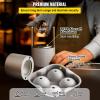 imageVEVOR Ice Ball Press Kit Anodized 7075 Aluminum wSilicone Moulds Large Mat Stainless Steel Tong ampamp Two Glasses Double Size Crystal Clear Rounds Whiskeys Cocktails on Parties ampamp Holidays Silver