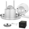 imageVEVOR Ice Ball Press Kit Aviation Aluminum Ice Press with Ice Block Mold Large Mat Tong Drip Tray One Glass Round Ice Ball Maker 24quot60 mm Ice Sphere for Whiskey Cocktail on Party ampamp HolidaySilver