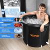 imageVEVOR Ice Bath Tub Cold Water Therapy Plunge Tub for Athletes Portable Outdoor Ice Barrel Plunge Pool for Recovery 90 Gal Inflatable Folding Bathtub with Cover Home Ice Pod 32quotLx30quotHL90 Gal