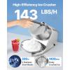 imageVEVOR Ice Crusher Machine 143lbs Per Hour Electric 2 Blades Snow Cone Maker Stainless Steel Shaved Ice Machine with Bowl and Cover 300W 2000RPM IceShaver for Home and Commercial Use SilverSliver