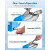 imageVEVOR Ice Crusher Machine 143lbs Per Hour Electric 2 Blades Snow Cone Maker Stainless Steel Shaved Ice Machine with Bowl and Cover 300W 2000RPM IceShaver for Home and Commercial Use SilverBlue