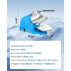 imageVEVOR Ice Crusher Machine 143lbs Per Hour Electric 2 Blades Snow Cone Maker Stainless Steel Shaved Ice Machine with Bowl and Cover 300W 2000RPM IceShaver for Home and Commercial Use SilverBlue