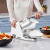 imageVEVOR Ice Crusher Machine 143lbs Per Hour Electric 2 Blades Snow Cone Maker Stainless Steel Shaved Ice Machine with Bowl and Cover 300W 2000RPM IceShaver for Home and Commercial Use SilverSliver