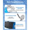 imageVEVOR Ice Crusher Machine 143lbs Per Hour Electric 2 Blades Snow Cone Maker Stainless Steel Shaved Ice Machine with Bowl and Cover 300W 2000RPM IceShaver for Home and Commercial Use SilverBlue