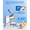 imageVEVOR Ice Crusher Machine 220lbs Per Hour Electric 4 Blades Snow Cone Maker Stainless Steel Shaved Ice Machine with Bowl and Cover 300W 1400RPM IceShaver for Home and Commercial Use BlueSilver