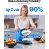 imageVEVOR Ice Crusher Machine 220lbs Per Hour Electric 4 Blades Snow Cone Maker Stainless Steel Shaved Ice Machine with Bowl and Cover 300W 1400RPM IceShaver for Home and Commercial Use BlueBlue