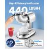 imageVEVOR Ice Crusher Machine 440lbs Per Hour Electric 4 Blades Snow Cone Maker All Stainless Steel Shaved Ice Machine with Bowl and Cover 350W 1400RPM IceShaver for Home and Commercial Use SilverSilver
