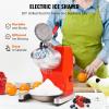imageVEVOR Ice Crusher Machine 440lbs Per Hour Electric 4 Blades Snow Cone Maker All Stainless Steel Shaved Ice Machine with Bowl and Cover 350W 1400RPM IceShaver for Home and Commercial Use SilverOrange