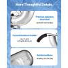 imageVEVOR Ice Crusher Machine 440lbs Per Hour Electric 4 Blades Snow Cone Maker All Stainless Steel Shaved Ice Machine with Bowl and Cover 350W 1400RPM IceShaver for Home and Commercial Use SilverSilver