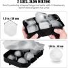 imageVEVOR Ice Cube Trays Set of 2 2in1 Combo with Silicone Sphere Ice Ball Maker ampamp Large Square Ice Cube Maker with Lid Reusable Easy Release Ice Tray Set for Whiskey Cocktails Bourbon