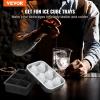 imageVEVOR Ice Cube Trays Set of 2 2in1 Combo with Silicone Sphere Ice Ball Maker ampamp Large Square Ice Cube Maker with Lid Reusable Easy Release Ice Tray Set for Whiskey Cocktails Bourbon
