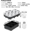imageVEVOR Ice Cube Trays Set of 2 2in1 Combo with Silicone Sphere Ice Ball Maker ampamp Large Square Ice Cube Maker with Lid Reusable Easy Release Ice Tray Set for Whiskey Cocktails Bourbon