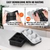imageVEVOR Ice Cube Trays Set of 2 2in1 Combo with Silicone Sphere Ice Ball Maker ampamp Large Square Ice Cube Maker with Lid Reusable Easy Release Ice Tray Set for Whiskey Cocktails Bourbon