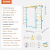 imageVEVOR Indoor Jungle Gym for Toddlers 7in1 Climbing Playset with Carbon Steel Swedish Ladder Wall Ladder PullUp Bar Rope Ladder and Gymnastic Rings Supports 220 lbs Multicolor7in1