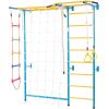 imageVEVOR Indoor Jungle Gym for Toddlers 7in1 Climbing Playset with Carbon Steel Swedish Ladder Wall Ladder PullUp Bar Rope Ladder and Gymnastic Rings Supports 220 lbs Multicolor7in1