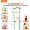 imageVEVOR Indoor Jungle Gym for Toddlers 7in1 Climbing Playset with Carbon Steel Swedish Ladder Wall Ladder PullUp Bar Rope Ladder and Gymnastic Rings Supports 220 lbs Multicolor5in1