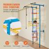 imageVEVOR Indoor Jungle Gym for Toddlers 7in1 Climbing Playset with Carbon Steel Swedish Ladder Wall Ladder PullUp Bar Rope Ladder and Gymnastic Rings Supports 220 lbs Multicolor5in1