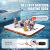 imageVEVOR Inflatable Floating Dock Inflatable Dock Platform NonSlip Air Dock Platform with Portable Carrying Bag ampamp Detachable Ladder Floating Platform Island Raft for Pool Beach Ocean10 x 10 FT