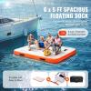 imageVEVOR Inflatable Floating Dock Inflatable Dock Platform NonSlip Air Dock Platform with Portable Carrying Bag ampamp Detachable Ladder Floating Platform Island Raft for Pool Beach Ocean6 x 5 FT
