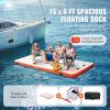 imageVEVOR Inflatable Floating Dock Inflatable Dock Platform NonSlip Air Dock Platform with Portable Carrying Bag ampamp Detachable Ladder Floating Platform Island Raft for Pool Beach Ocean15 x 6 FT