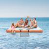 imageVEVOR Inflatable Floating Dock Inflatable Dock Platform NonSlip Air Dock Platform with Portable Carrying Bag ampamp Detachable Ladder Floating Platform Island Raft for Pool Beach Ocean10 x 8 FT