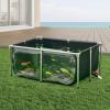 imageVEVOR KOI Aquarium Tank Above Ground Fish Pond 127 Gallon Foldable Canvas Fish Pool Pond with Clear Viewing Panel OutdoorIndoor No Dig Turtle Goldfish Pond with 304SS Frame and Drain ValveWith Clear Panel