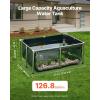 imageVEVOR KOI Aquarium Tank Above Ground Fish Pond 127 Gallon Foldable Canvas Fish Pool Pond with Clear Viewing Panel OutdoorIndoor No Dig Turtle Goldfish Pond with 304SS Frame and Drain ValveWith Clear Panel