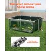 imageVEVOR KOI Aquarium Tank Above Ground Fish Pond 127 Gallon Foldable Canvas Fish Pool Pond with Clear Viewing Panel OutdoorIndoor No Dig Turtle Goldfish Pond with 304SS Frame and Drain ValveWith Clear Panel